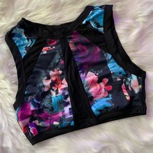 Bad Kitty POLEFIT Pole Dance Top Floral Sheer Med
